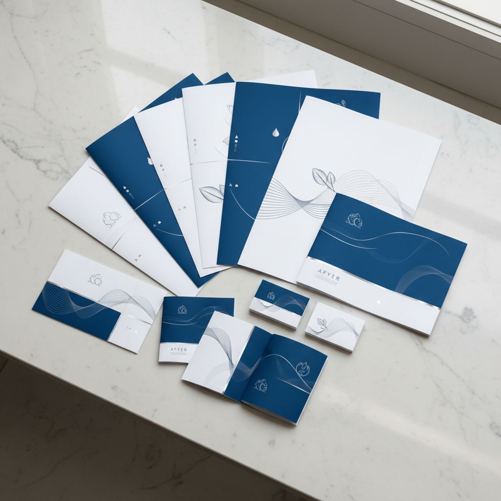 Assortiment vibrant de matériaux de publicité imprimée de haute qualité, incluant des brochures, des flyers et des affiches, disposés de manière attrayante.