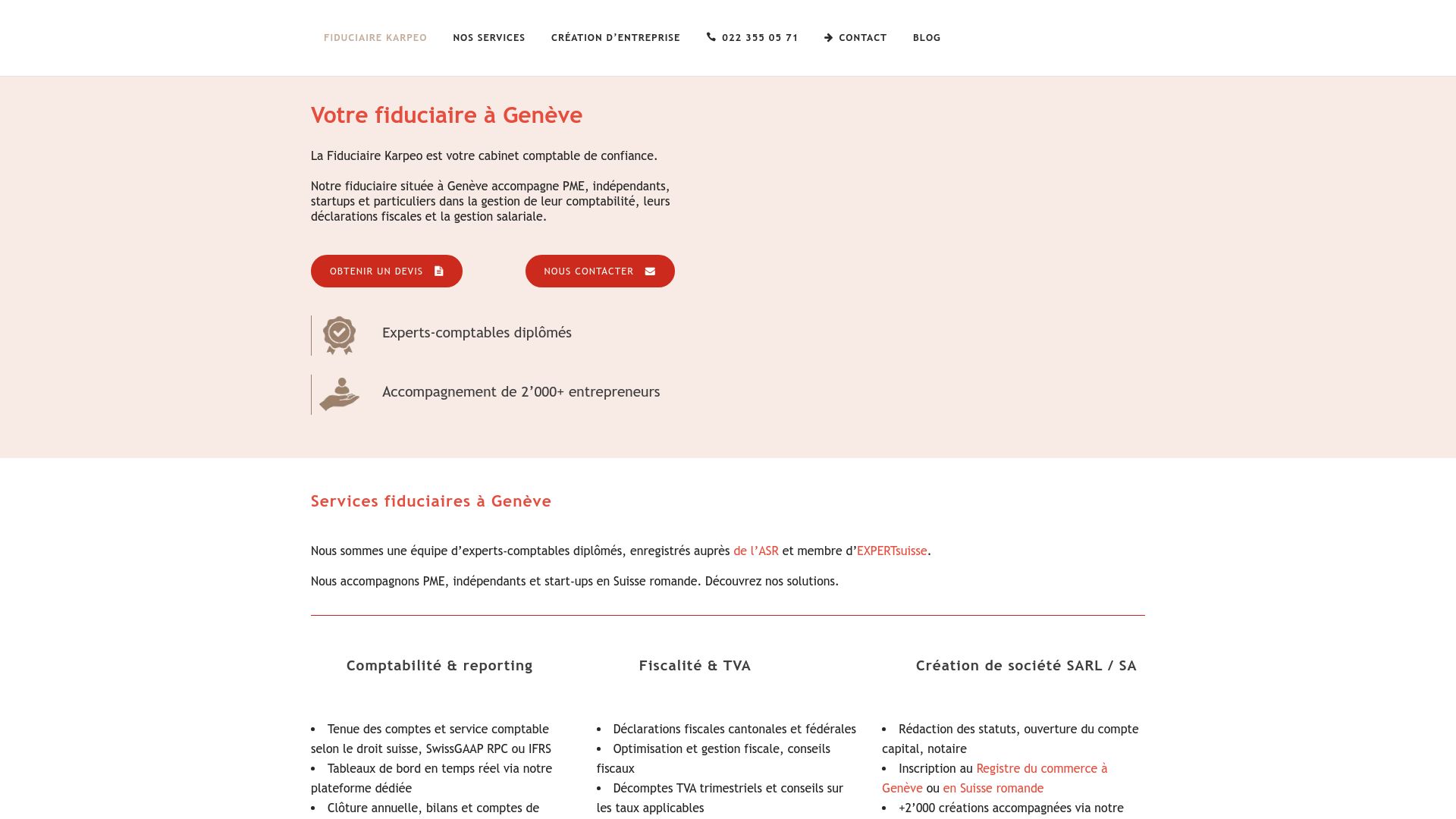 Screenshot of the Karpeo homepage, highlighting their modern design and focus on digitalization.