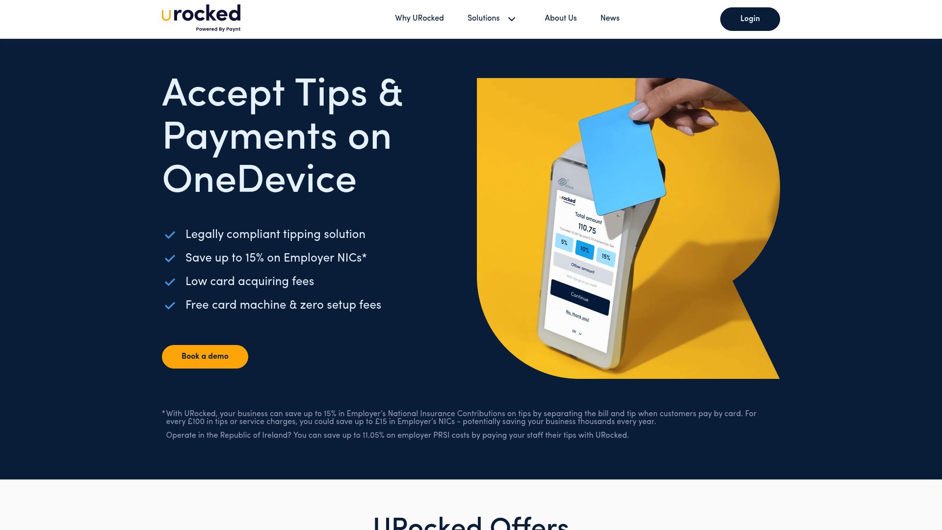 Here's a screenshot of the URocked homepage, so you can see their branding and what they're all about.