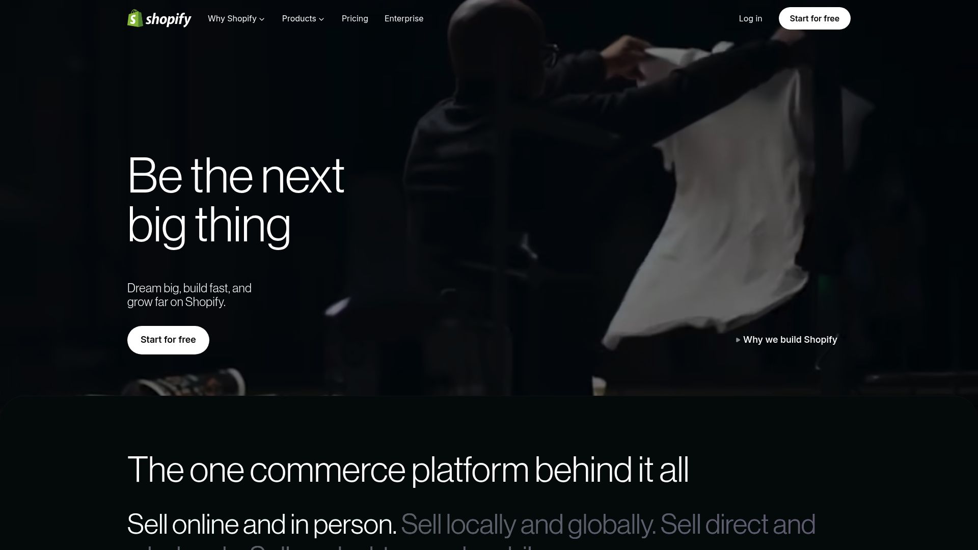 A screenshot from Squarespace's homepage, which shows off its strong design focus with the headline 'Everything to sell anything'.