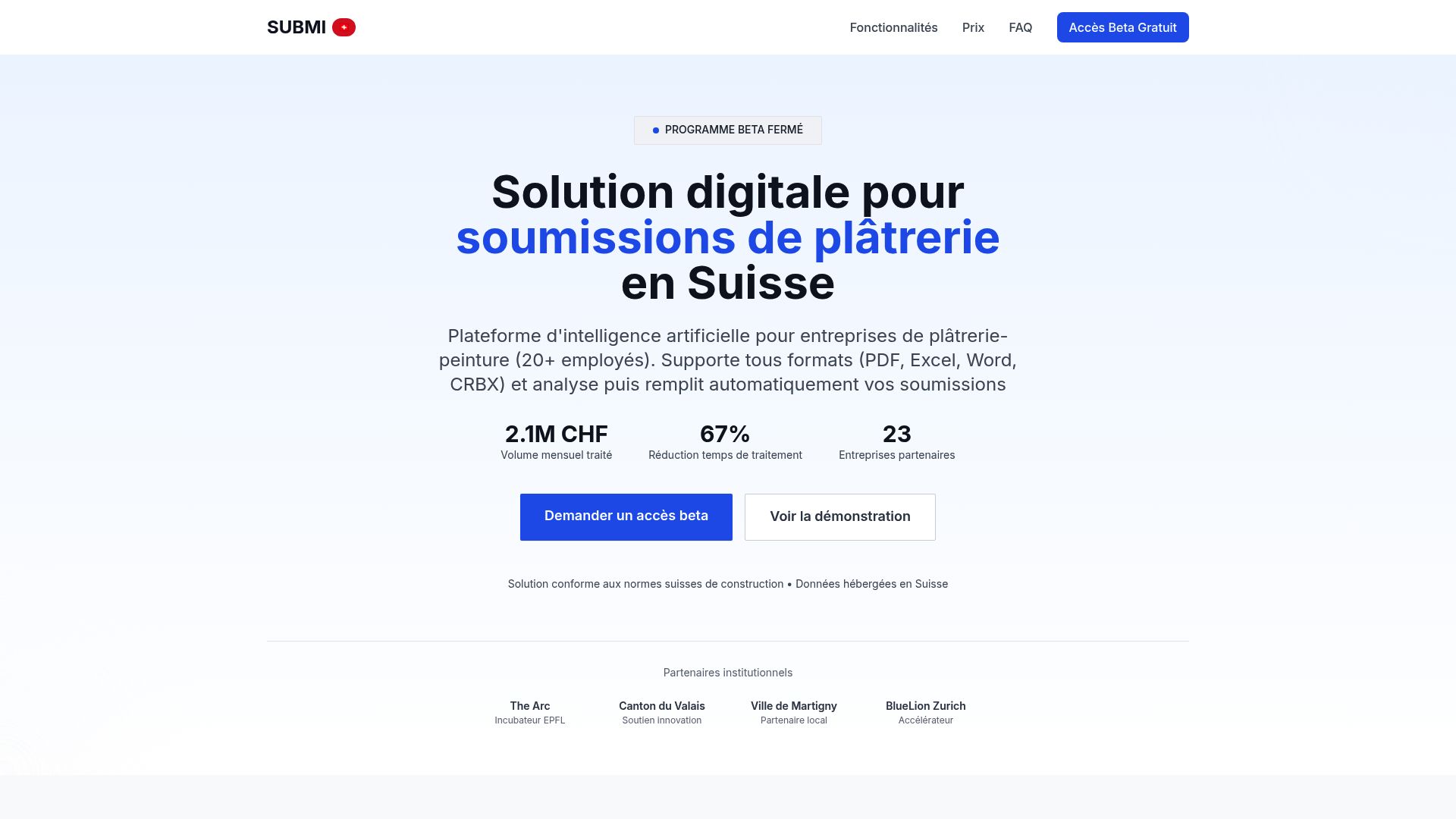 Capture d'écran de l'interface de Submi.ai, montrant un constructeur de workflow d'automatisation d'emails avec des blocs et des flèches.