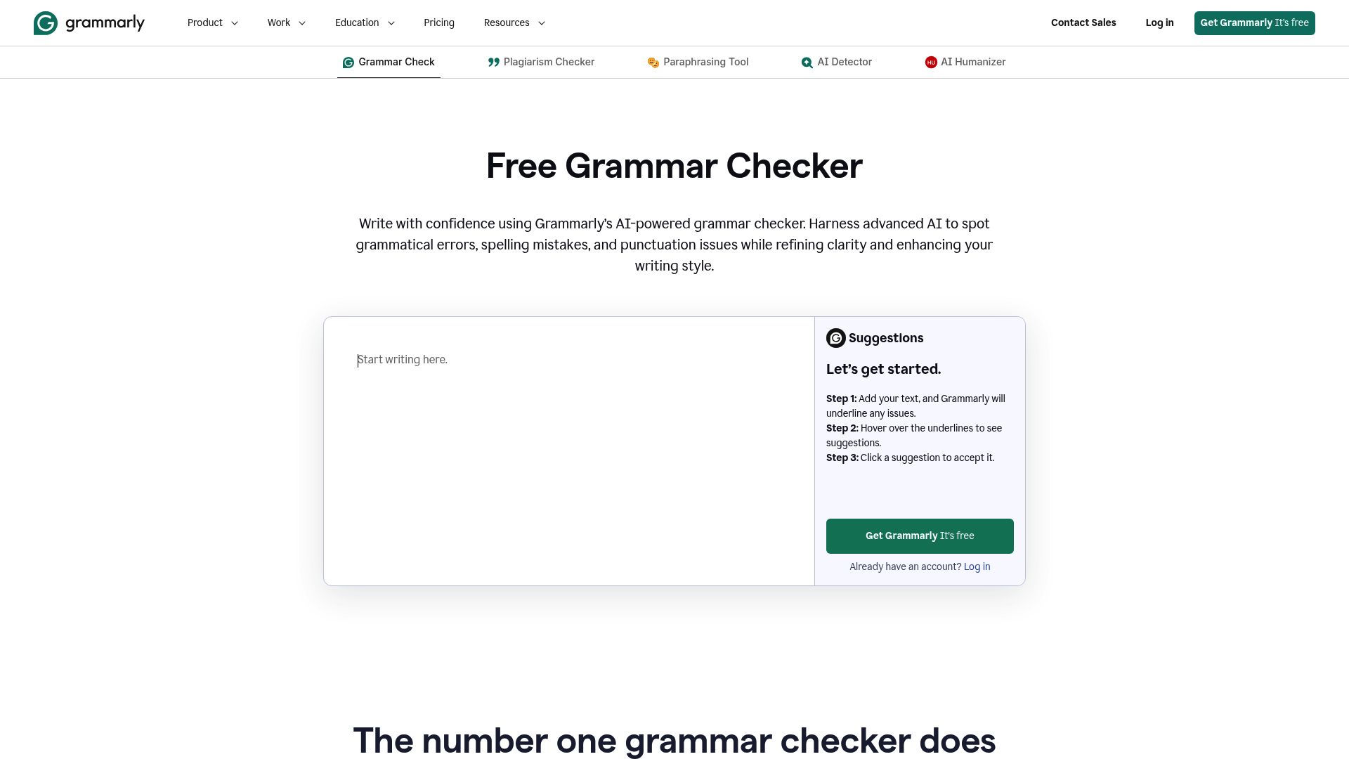A screenshot of the free Grammarly editor, with text underlined for various grammatical and stylistic suggestions.
