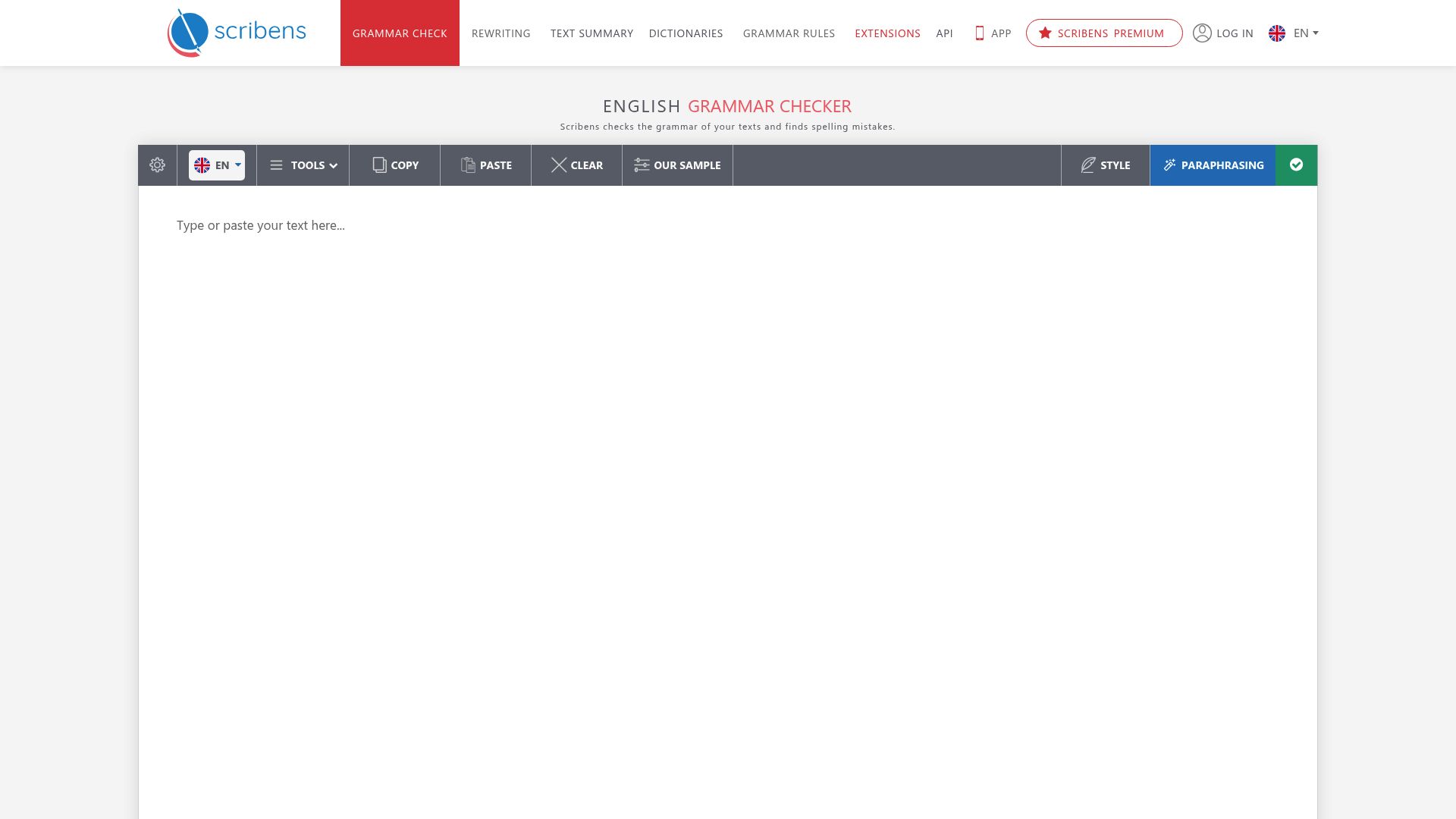A screenshot of the Scribens grammar checker a nalyzing a paragraph of text, highlighting various errors.