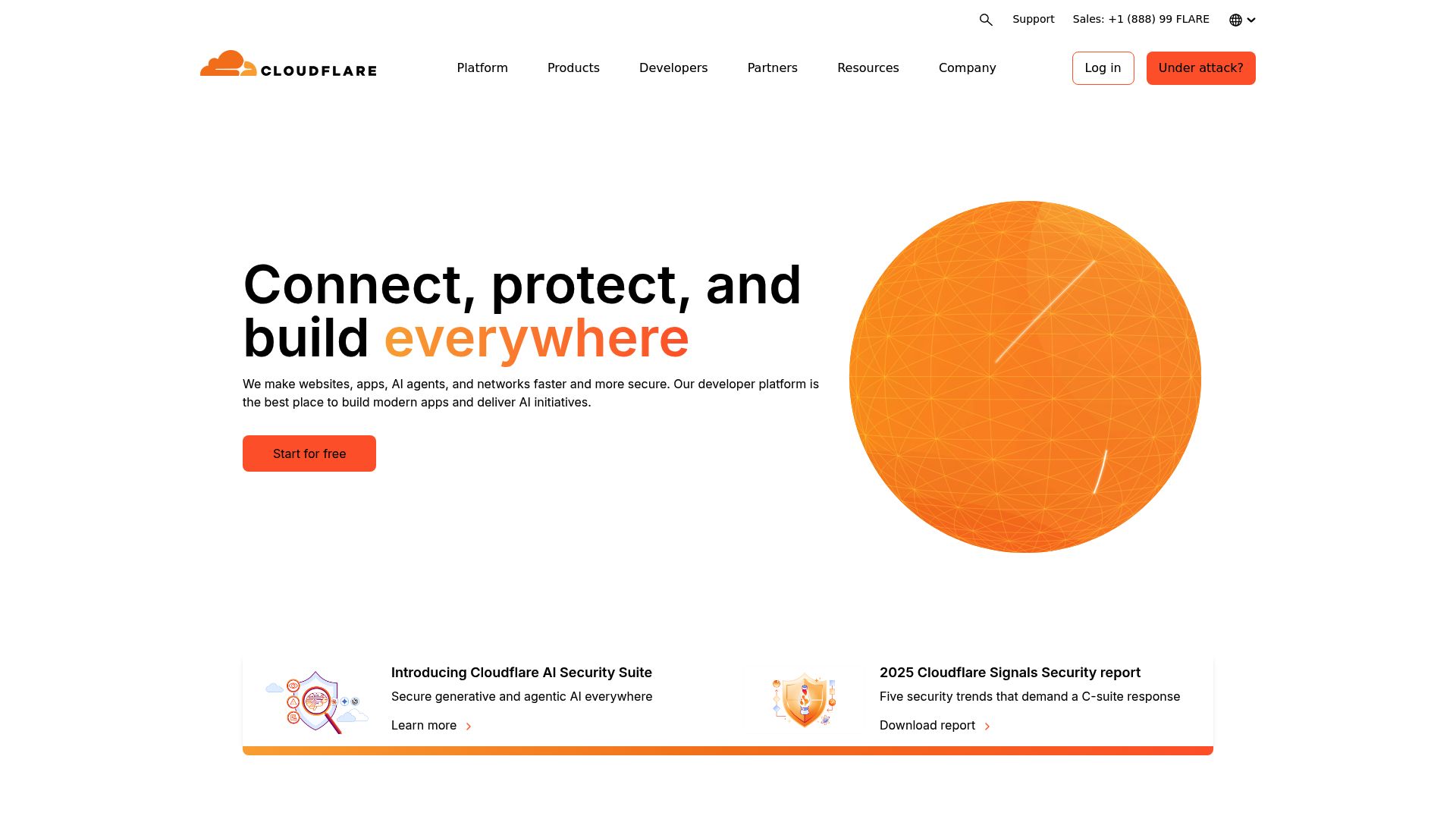Screenshot of Cloudflare global network map showing server locations