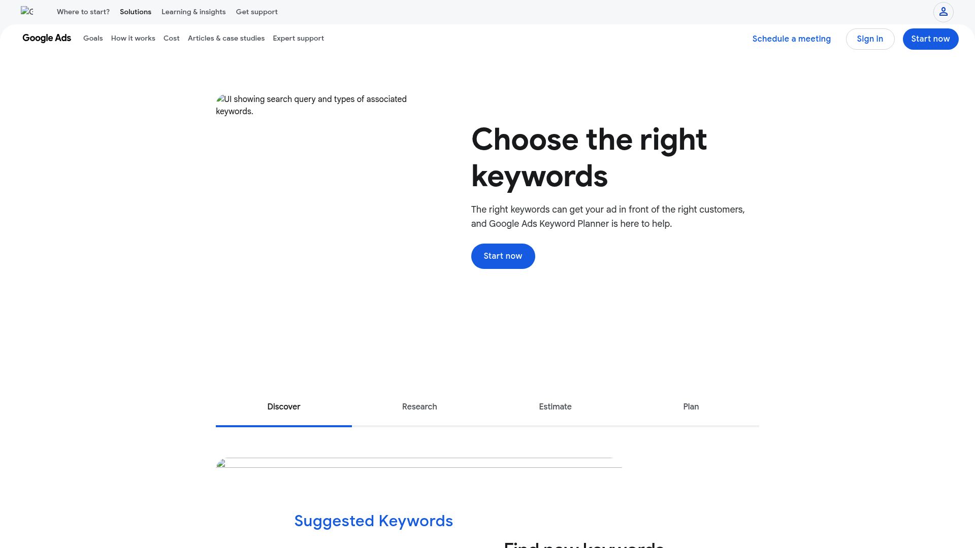 screenshot of Google Keyword Planner showing high commercial intent keywords