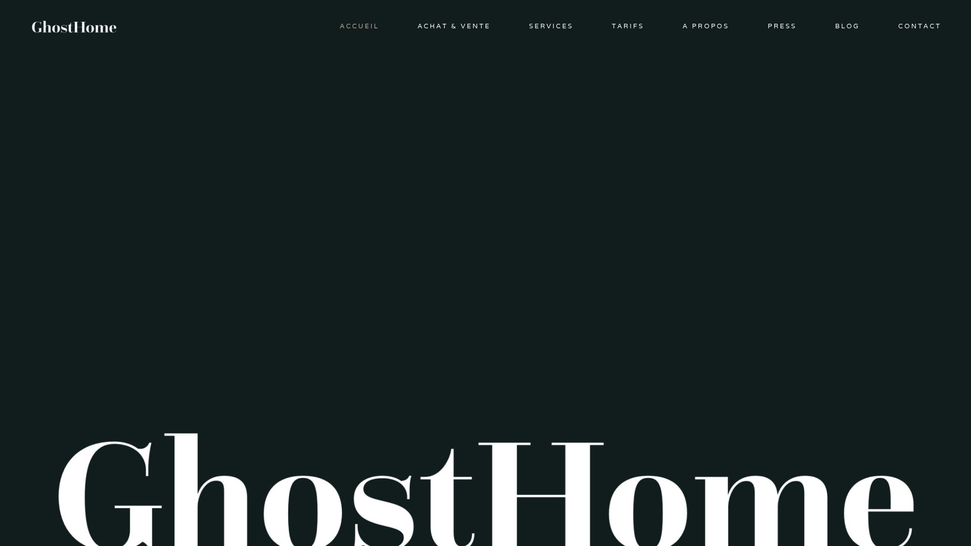 Screenshot of Ghosthome website pricing page showing specific energetic cleaning services.