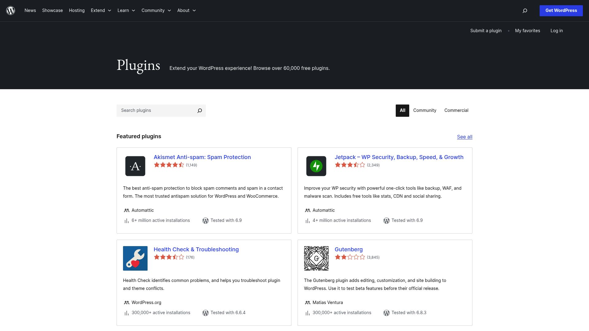 Screenshot of the WordPress.org plugin repository showing thousands of options, illustrating the complexity of choice
