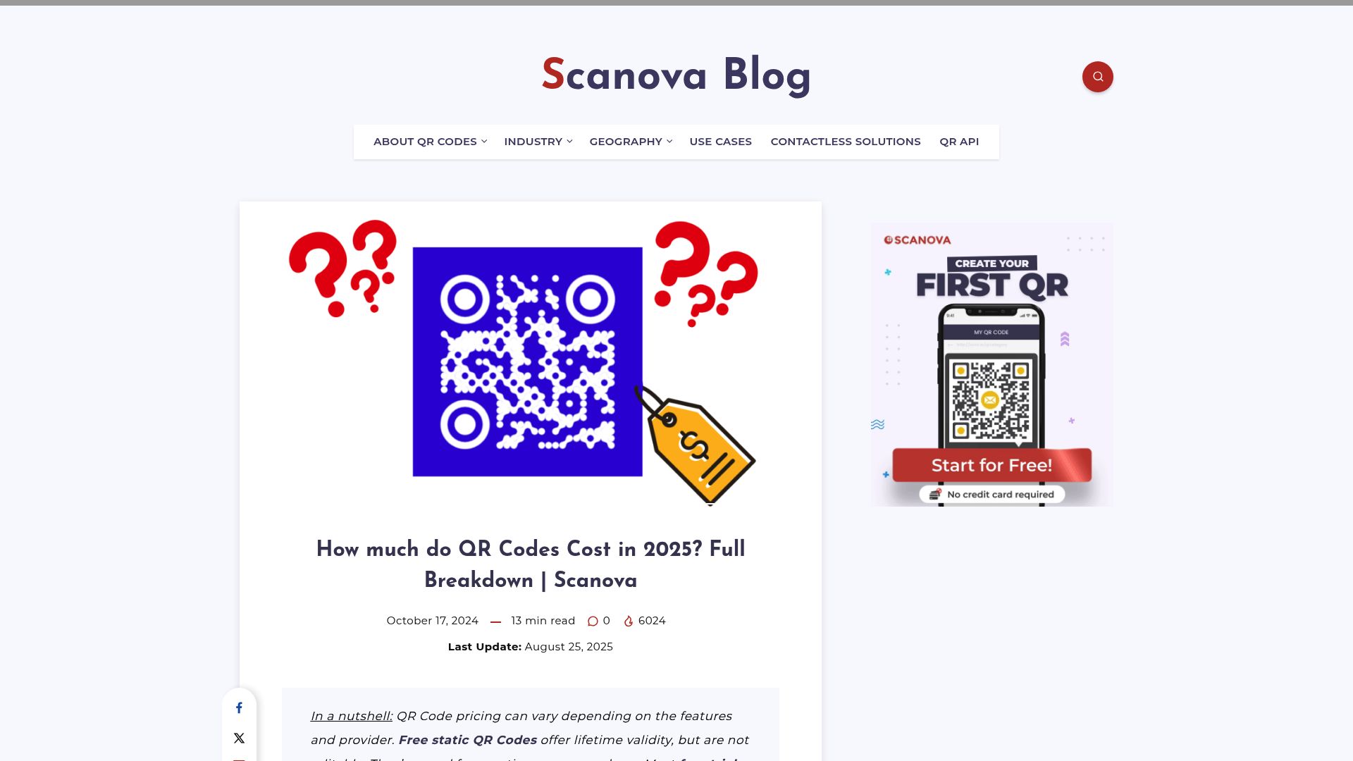 Comparison table of typical QR code platform pricing features