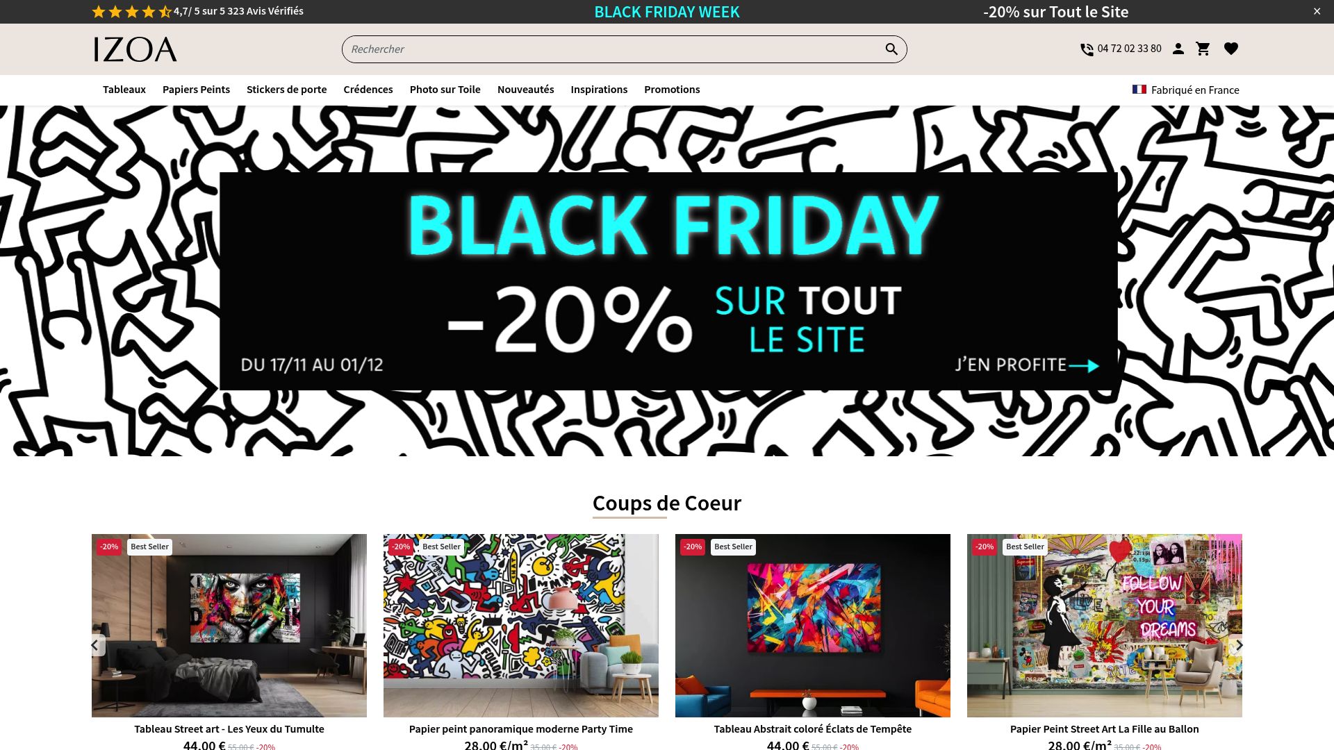 Screenshot coverage of Izoa website showing wallpaper categories