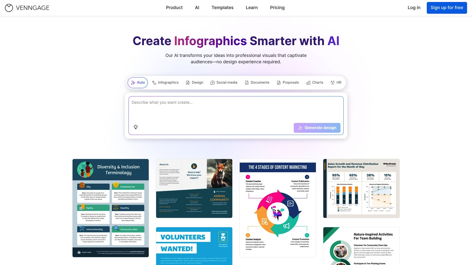 Screenshot of Venngage website showing interior design catalog templates
