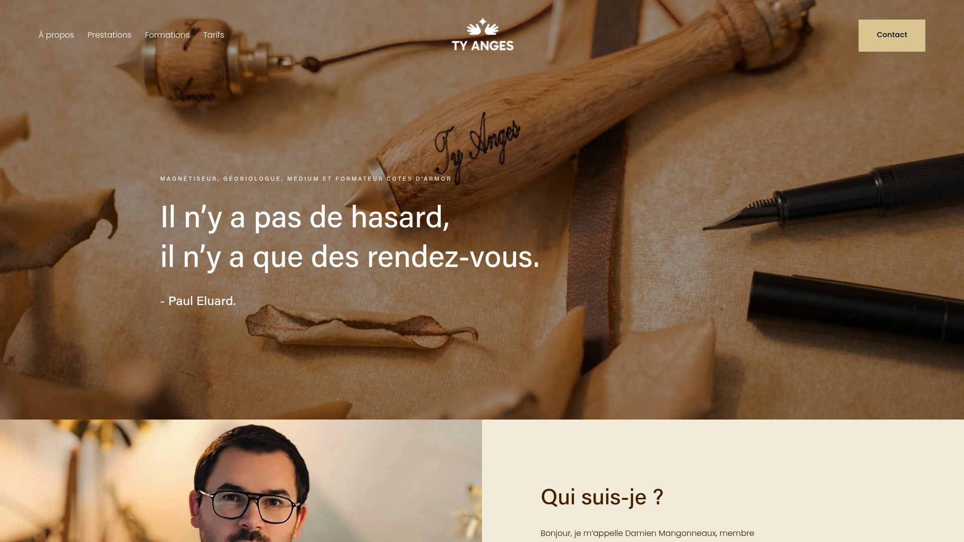 screenshot of the pricing table or services page from tyanges.fr showing purification costs