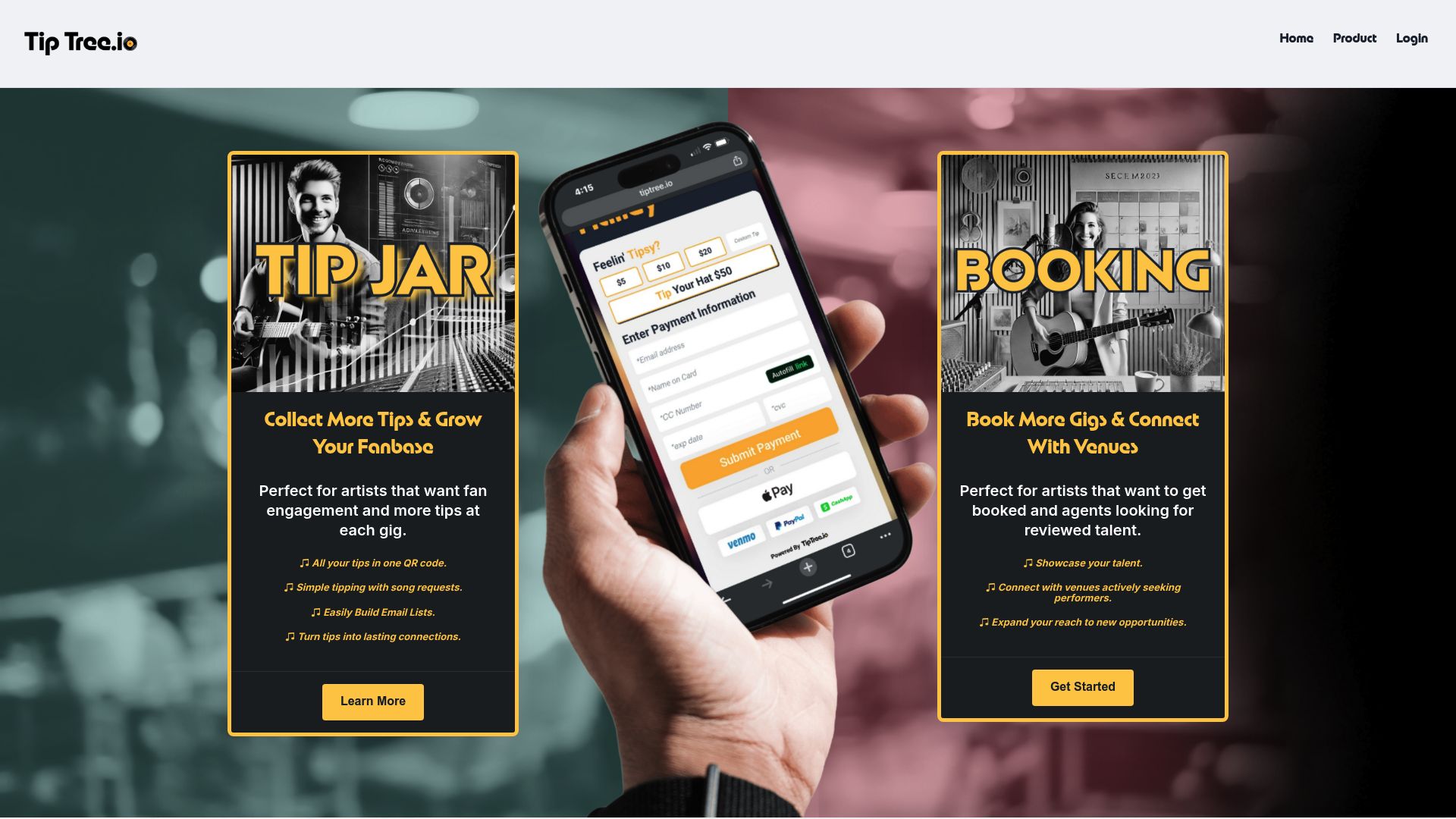 TipTree.io dashboard illustrating booking management features alongside tipping analytics