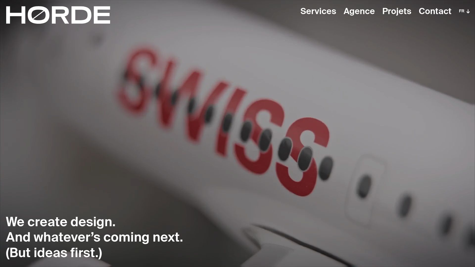 Screenshot of Horde SA homepage showing their portfolio and branding style