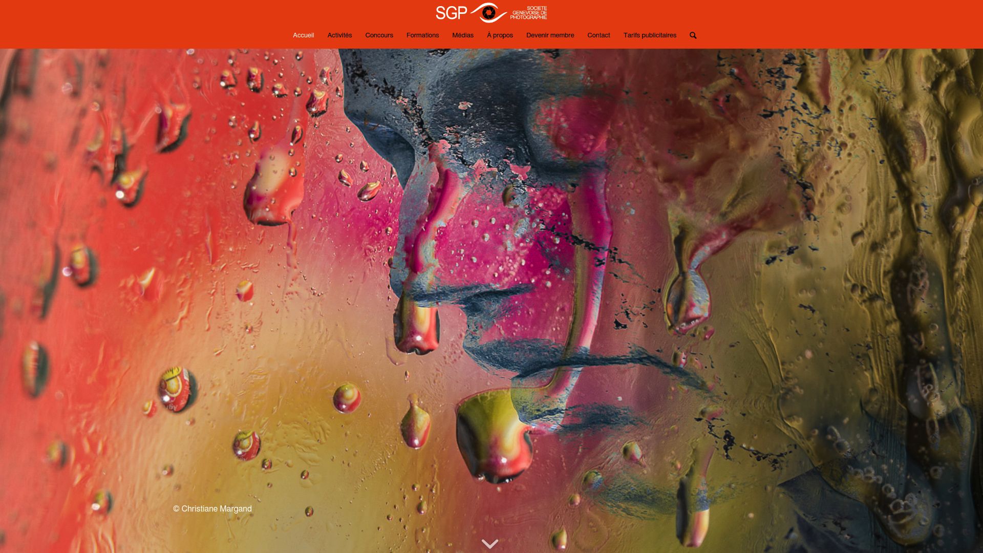 Screenshot of the homepage of sgp-geneve.ch showing their photography course offering