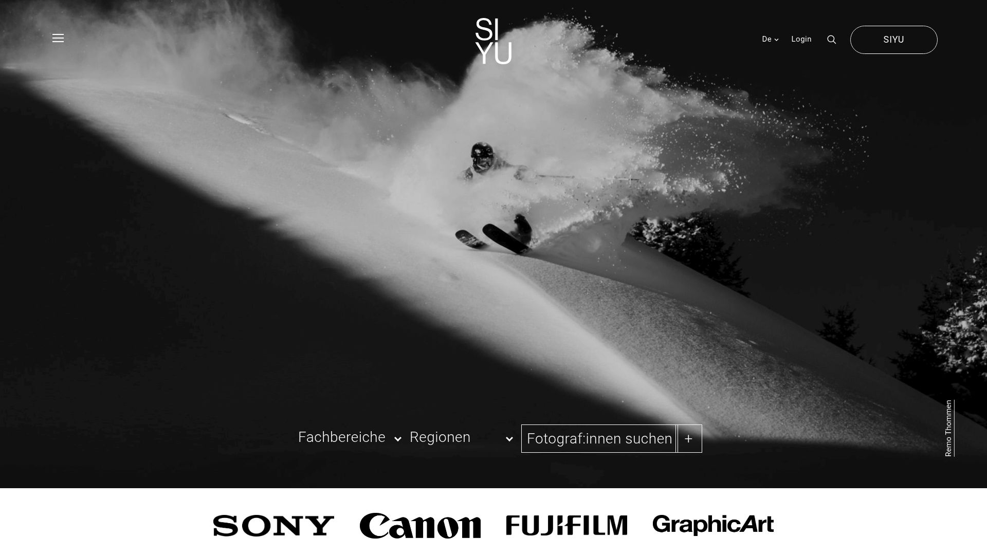 Screenshot of the SIYU photography association website homepage showing professional standards