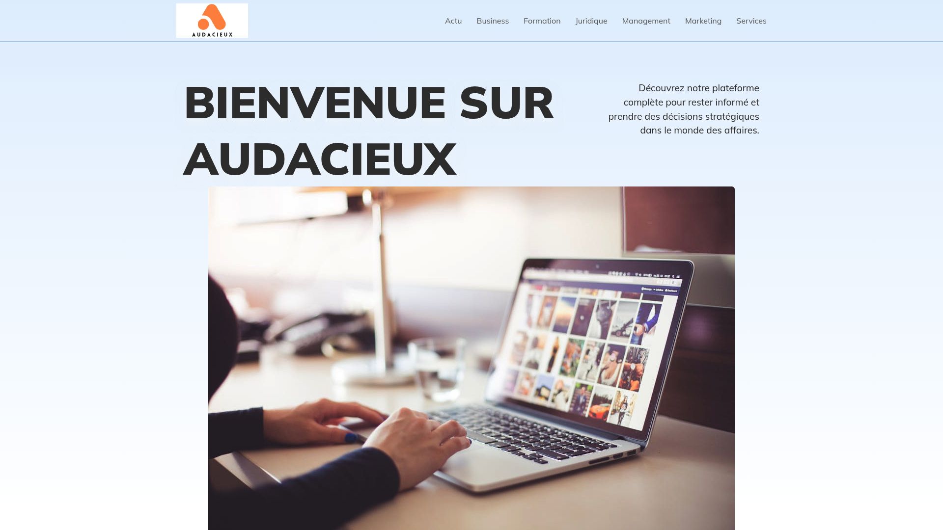 Screenshot of the Audacieux.net article discussing the importance of experience in wedding photography.