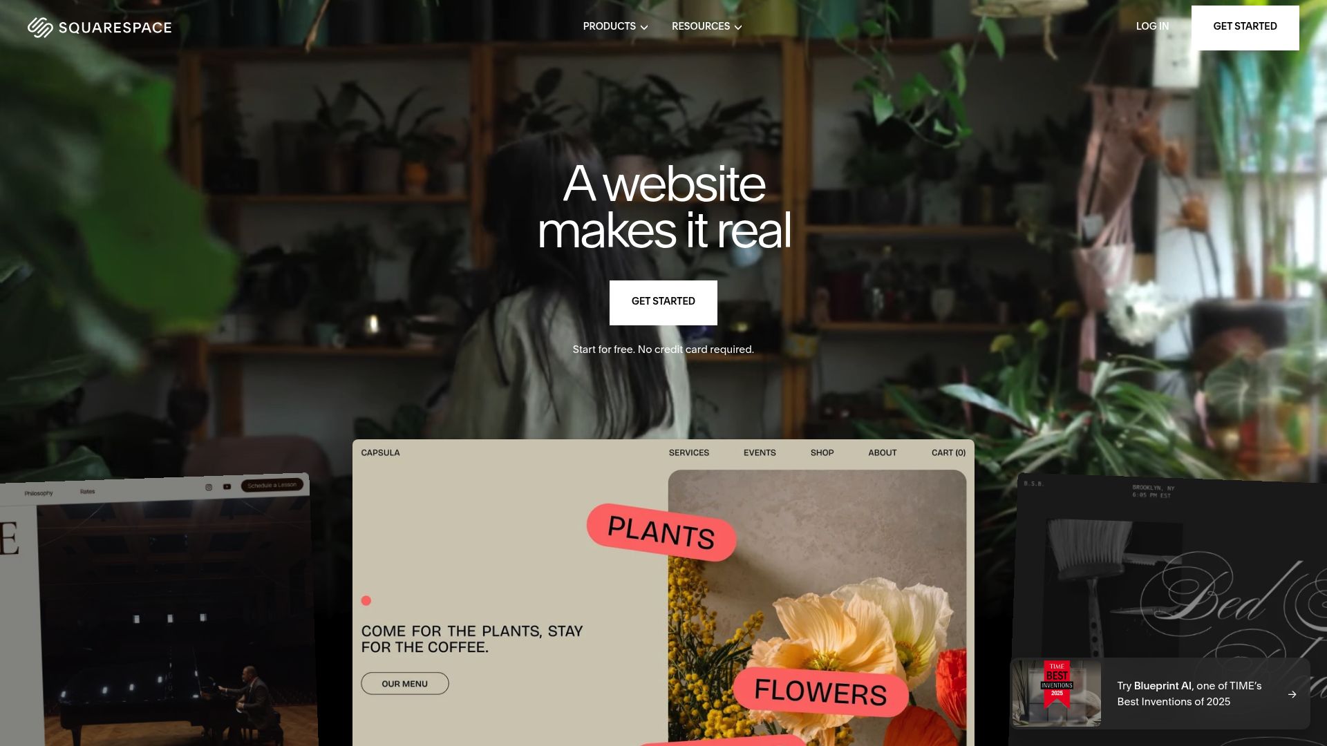 Squarespace template selection screen displaying portfolio layouts
