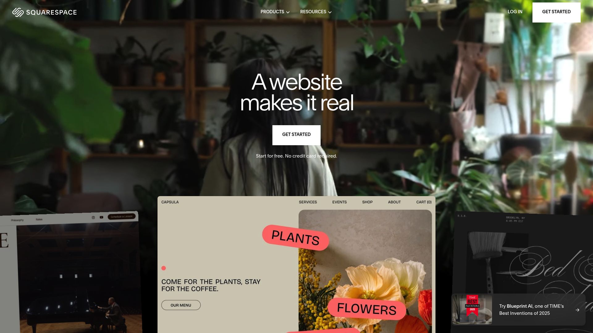 Squarespace template selection screen showing high-end minimal designs
