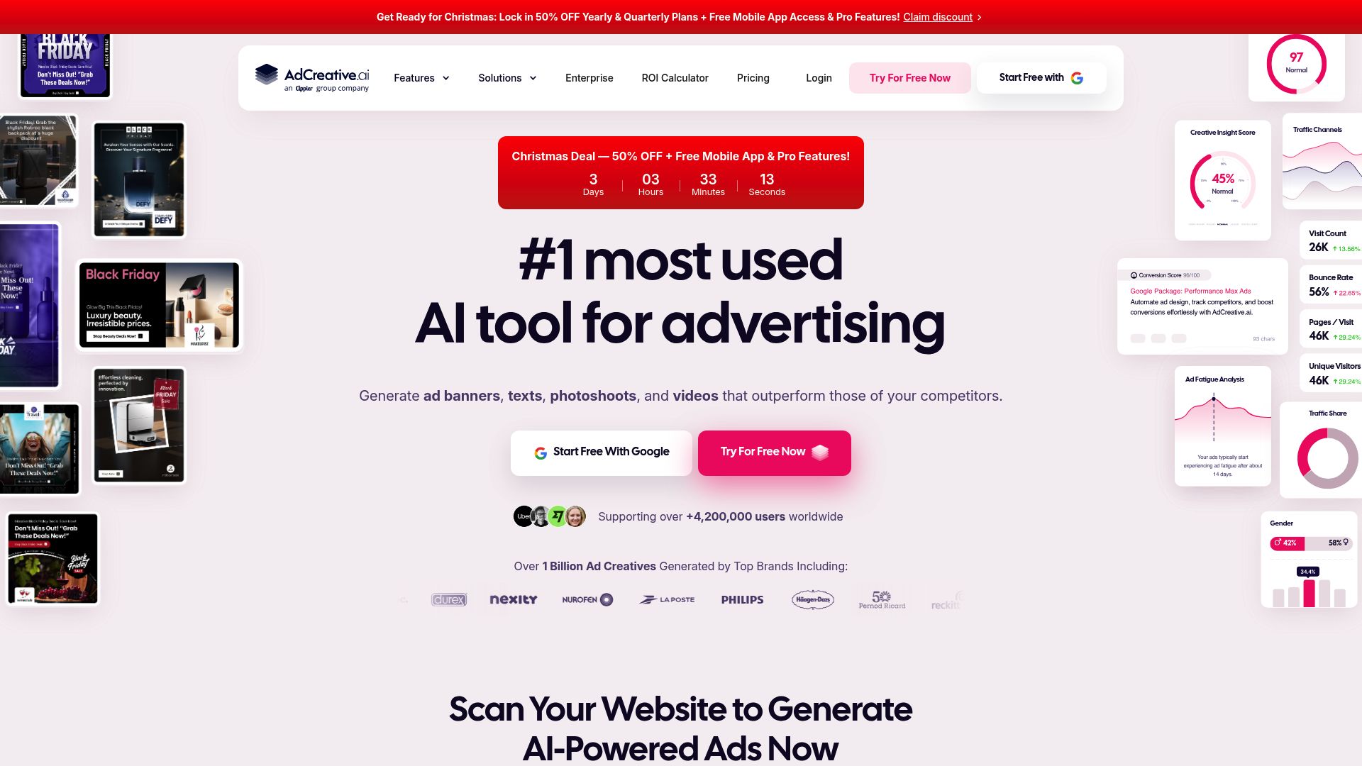 Predis.ai interface showing the generation of social media posts from a link
