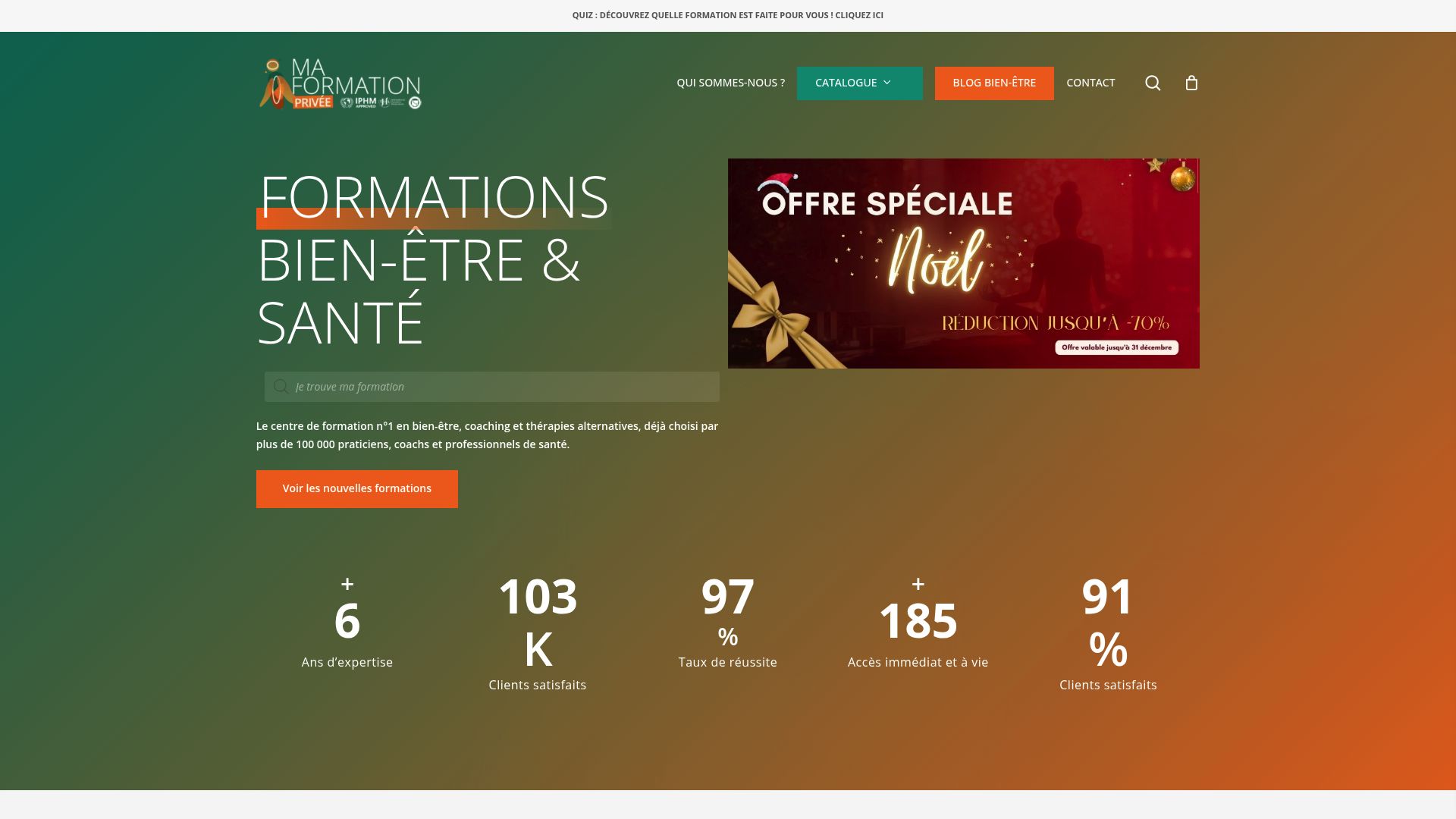 Screenshot of the website 'Maformation-privee.com' focusing on their Enneagram section or header, illustrating a reliable source for learning.