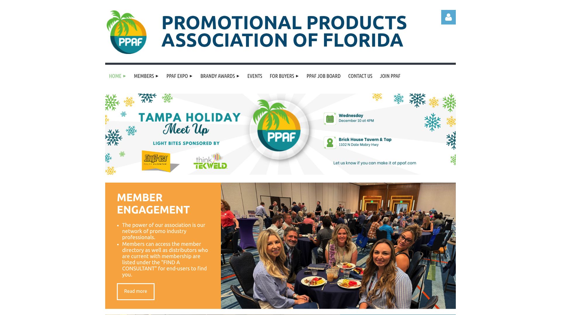 Homepage screenshot of PPAF website showing photographer directory listing