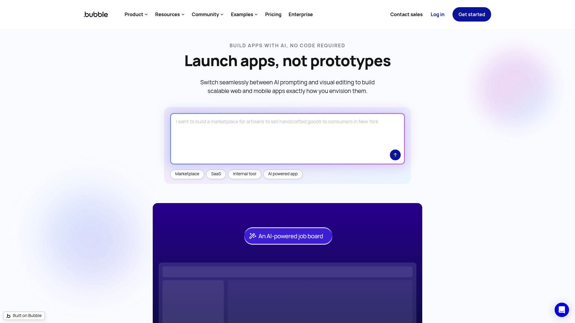 bubble.io interface screenshot showing visual workflow editor
