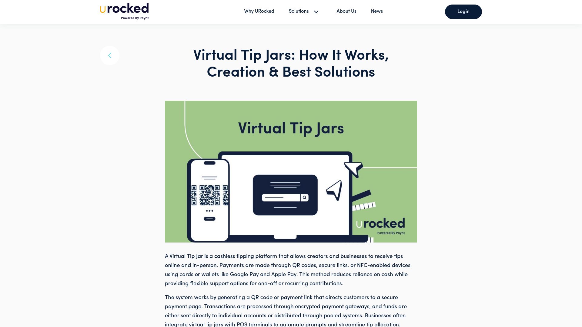 Screenshot of URocked website header