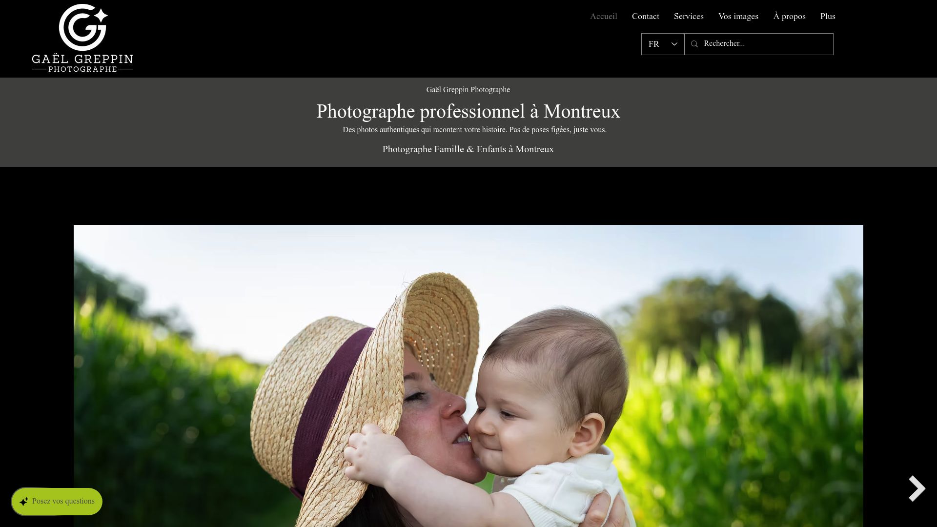 Website screenshot of Gael Gphoto portfolio showing wedding category