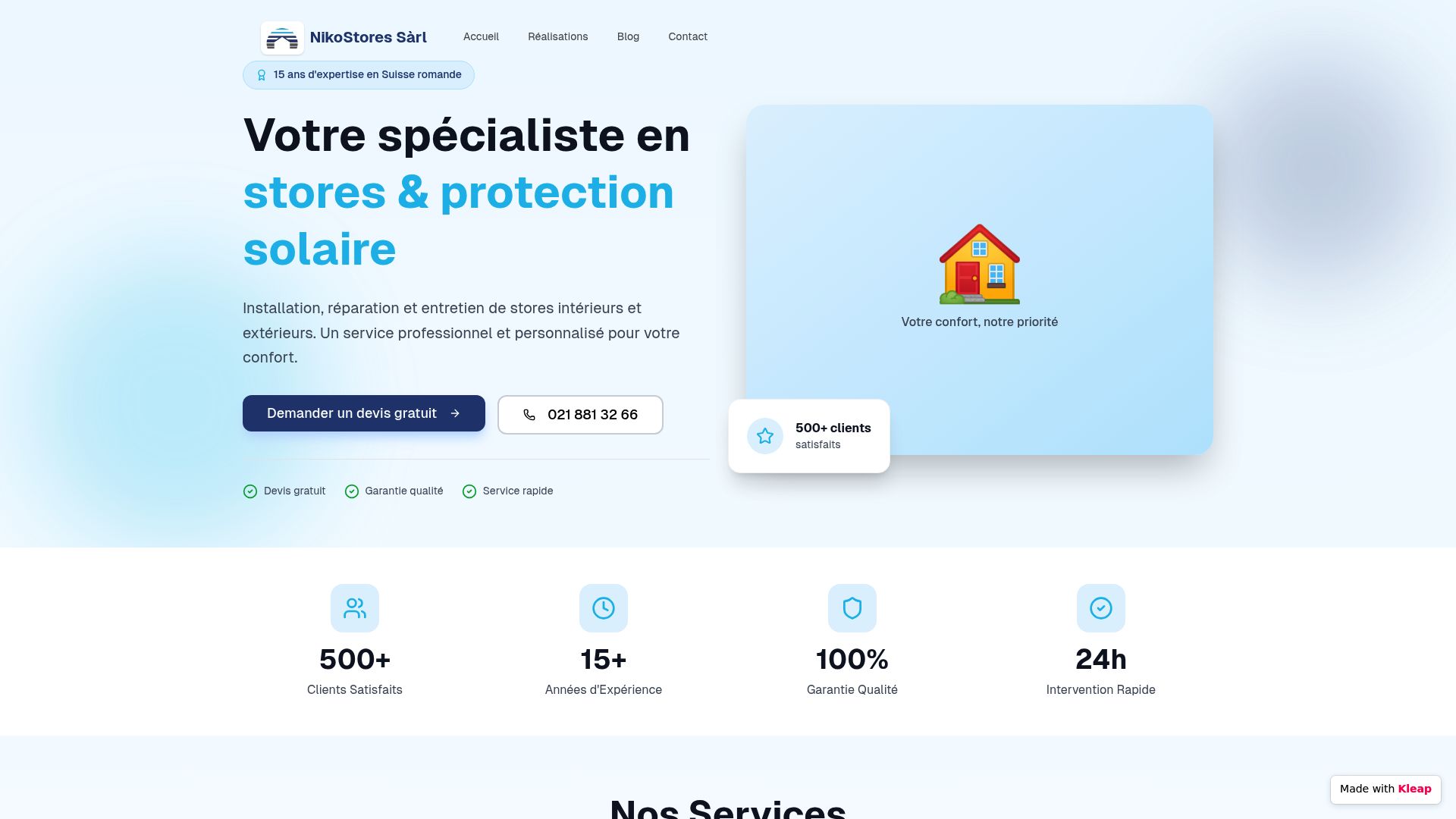 Tableau comparatif des prix des stores intérieurs montrant les colonnes type de store et fourchette de prix en francs suisses