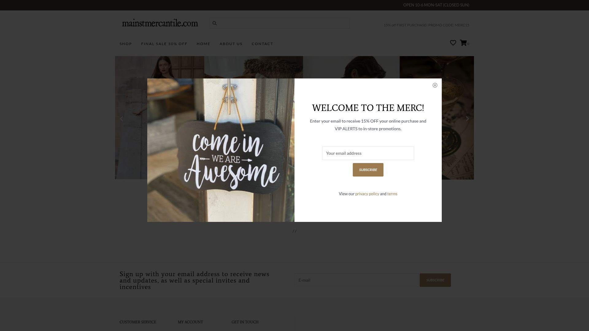 Screenshot of the Main St. Mercantile or Marin Magazine best of article header featuring the list of boutiques