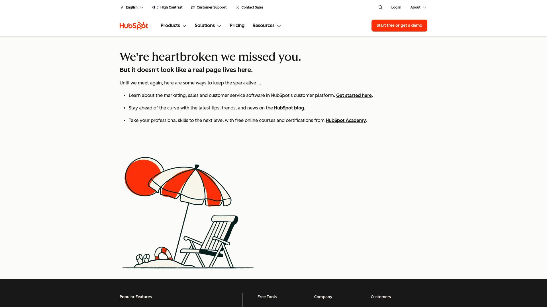 HubSpot resource center showing various ebooks and guides