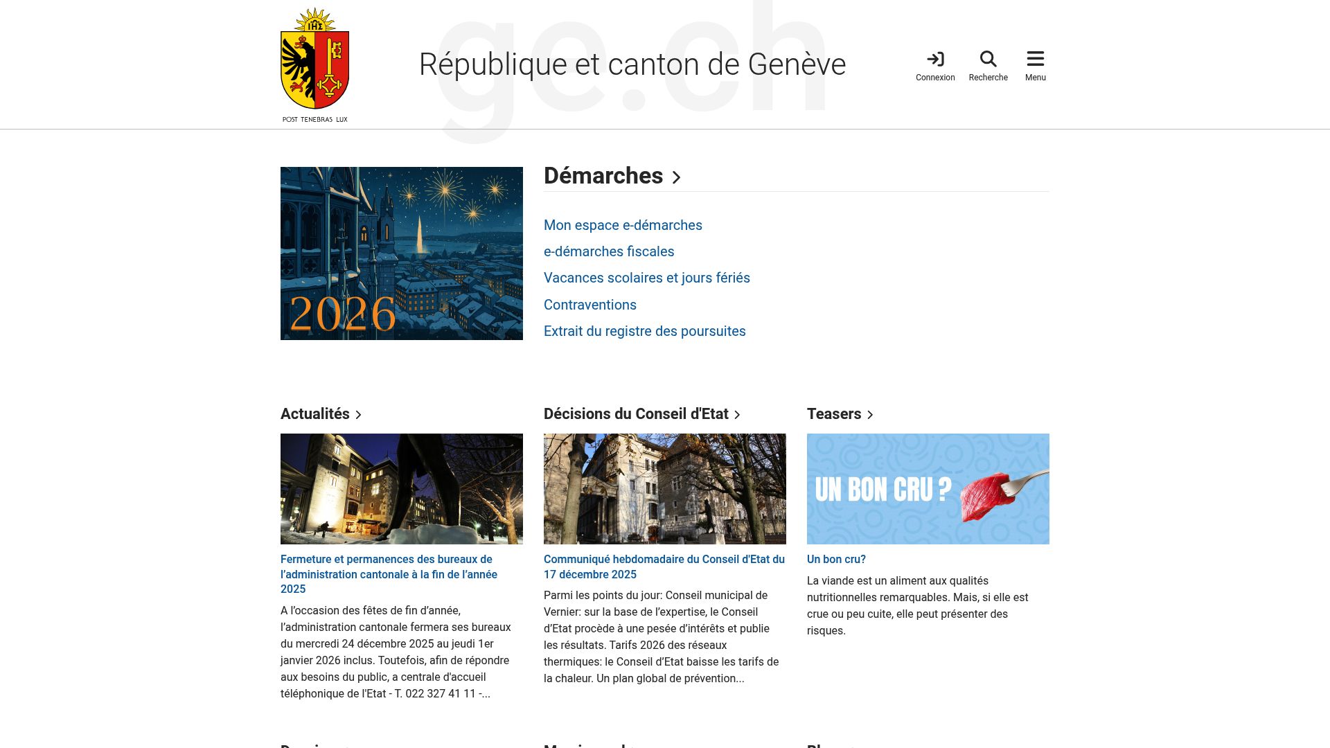 Screenshot of the GE.ch header page regarding energy subsidies, focusing on the title Aides Financieres.