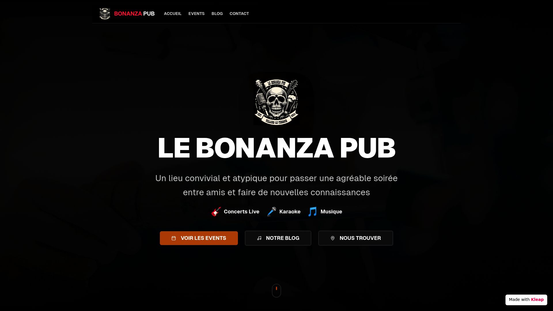 Screenshot of the about section on bonanzapub.ch showing the history