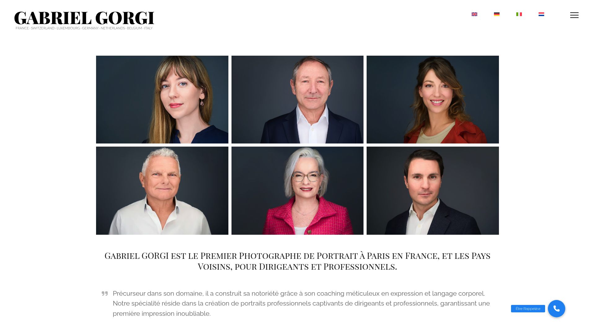 Screenshot of the Gabriel Gorgi photographer website homepage showcasing high end corporate portraits https://www.gabrielgorgi.com