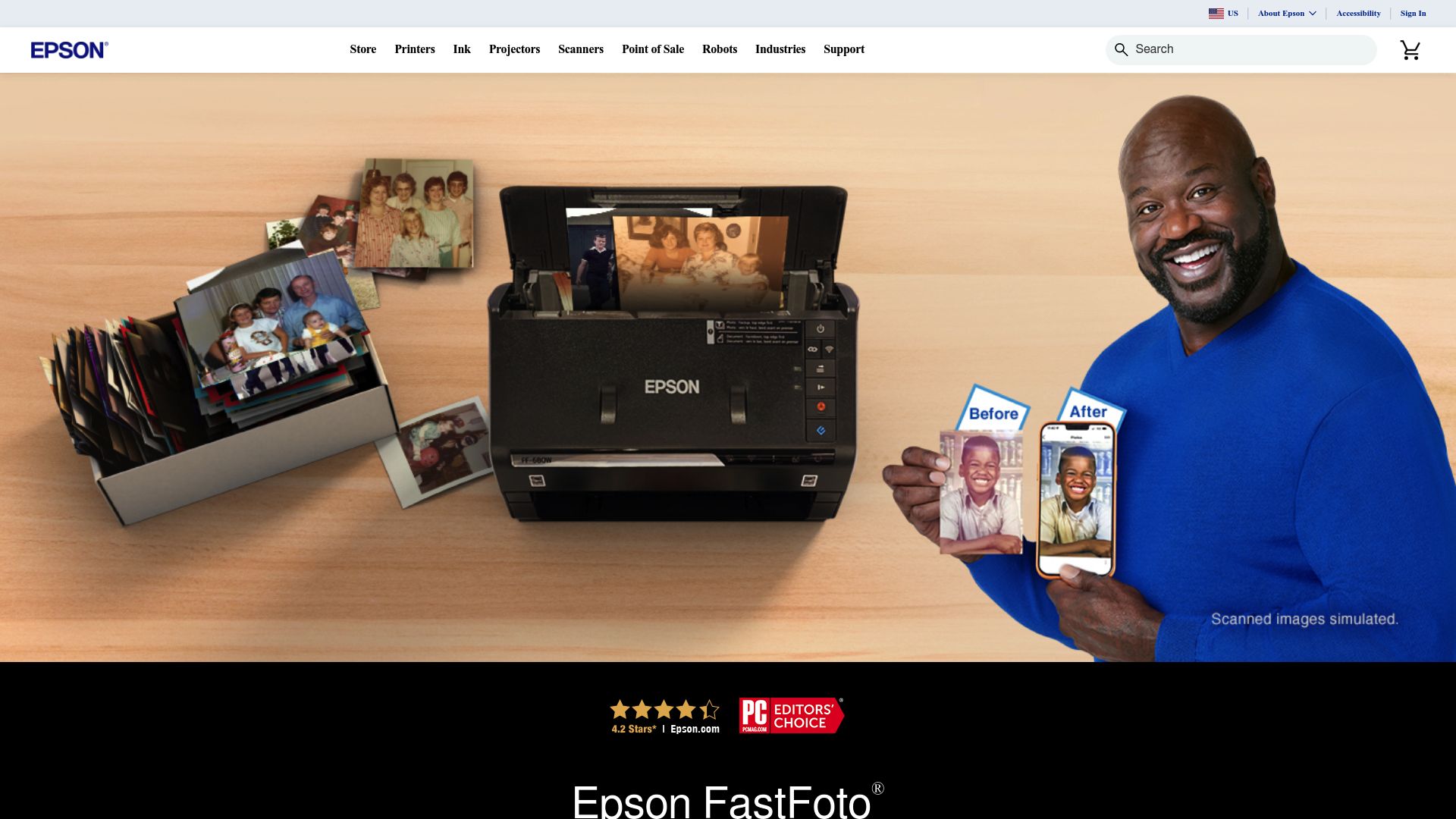 Homepage of Fastfoto website showing services and location