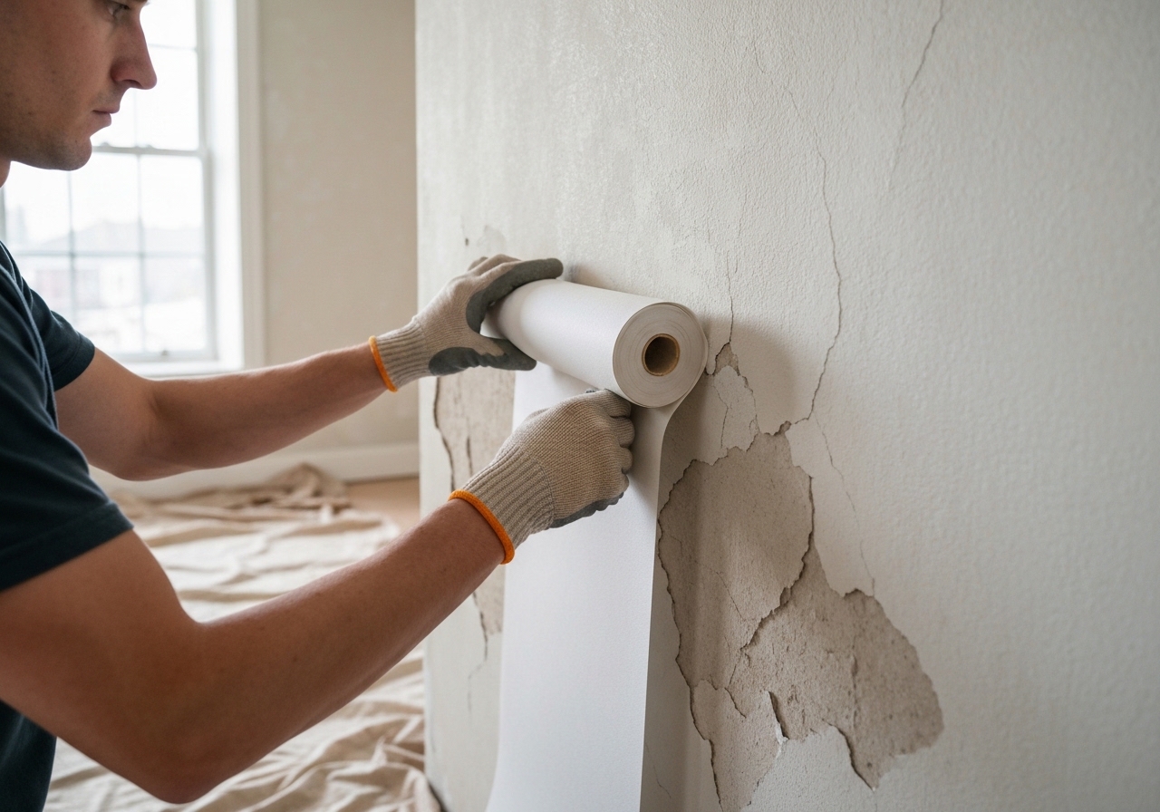 3 Étapes pour Réussir votre Pose Toile de Verre Mur Abîmé