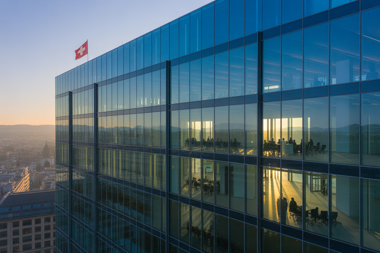 Graphique illustrant les avantages fiscaux d'une holding en Suisse, montrant comment les dividendes des filiales remontent vers la holding avec une imposition minimale.