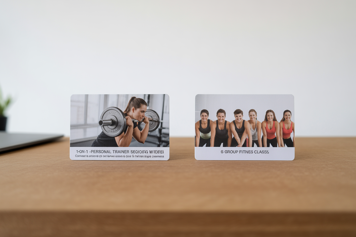 Tableau comparatif des avantages et inconvénients des cours collectifs par rapport au coaching privé personnalisé.