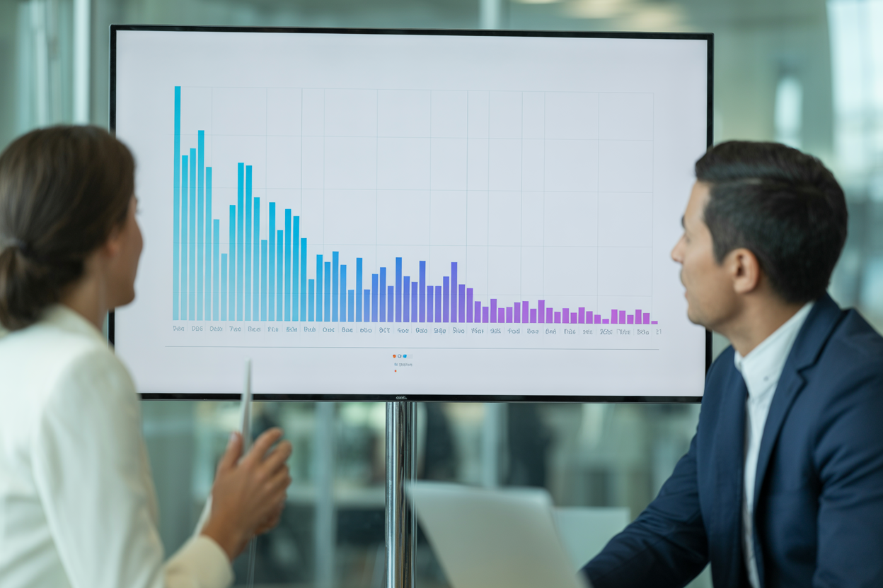 A chart that illustrates the search demand curve, showing the high 'head' for short-tail keywords and the long 'tail' representing the huge number of specific, low-volume long-tail keywords.