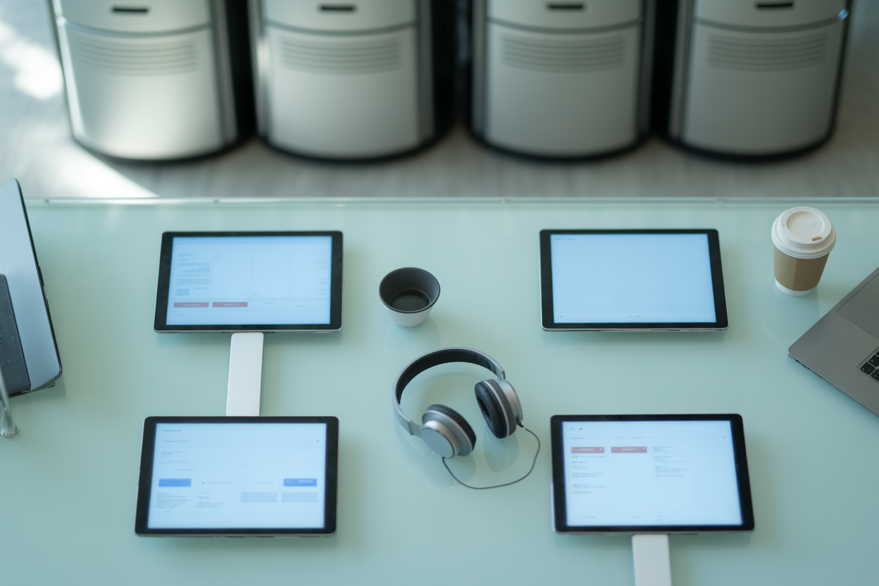 Infographie illustrant les composants clés d'une infrastructure de monétisation d'API : Portail des développeurs, Gestion des accès, Moteur de facturation, et Tableau de bord analytique.