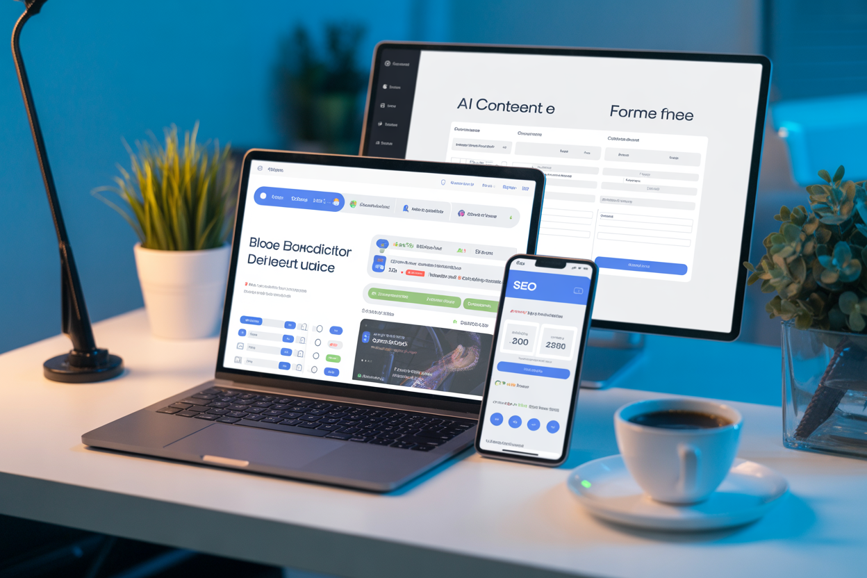 Here's a quick infographic that breaks down Kleap's awesome blogging features, things like the WYSIWYG editor, SEO tools, AI content help, and lead gen forms, each with its own little icon.