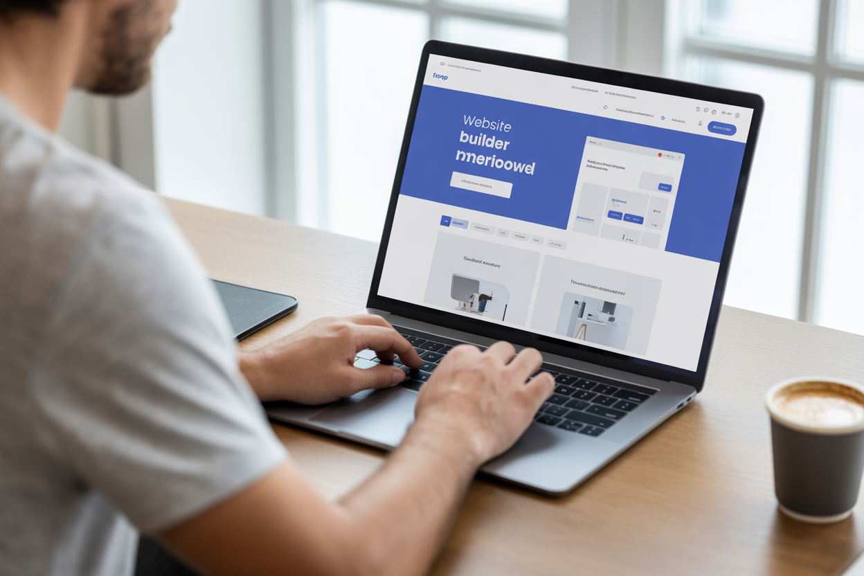 A four-step infographic showing the Kleap AI process: 1. Choose Template, 2. AI Generates Content, 3. Customize with WYSIWYG Editor, 4. Launch Website. Each step has a simple icon.