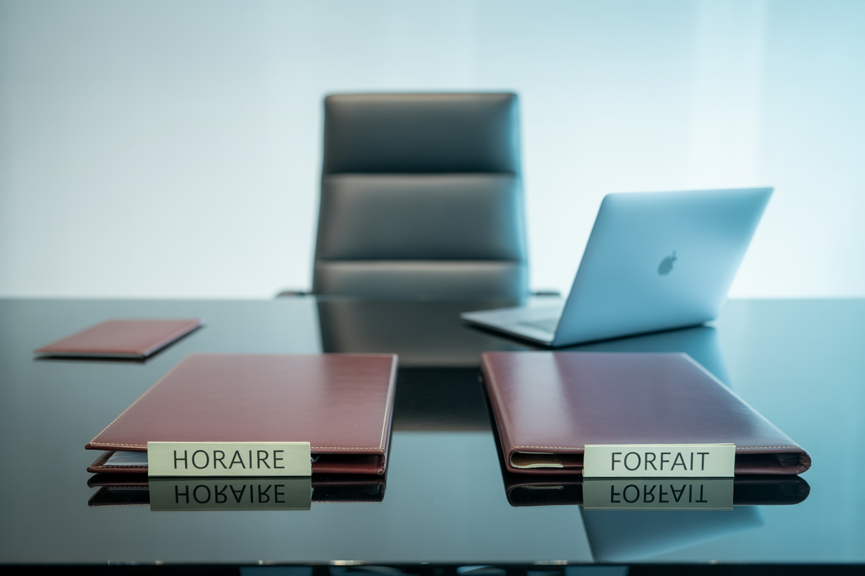Un graphique qui met en balance le tarif horaire et le forfait pour une fiduciaire, pour que vous puissiez voir les avantages et inconvénients de chaque solution pour votre PME.