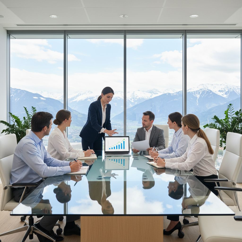 Diagramme montrant comment les objectifs commerciaux (ex: augmenter le MRR) se traduisent en OKRs marketing (ex: générer des MQLs) puis en actions de contenu (ex: écrire un guide).