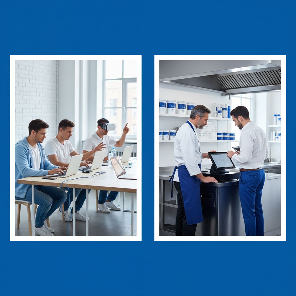 Une infographie comparant les besoins comptables d'une start-up technologique (R&D, financement) et d'un restaurant (TVA, gestion des stocks), illustrant l'importance de l'expérience sectorielle.