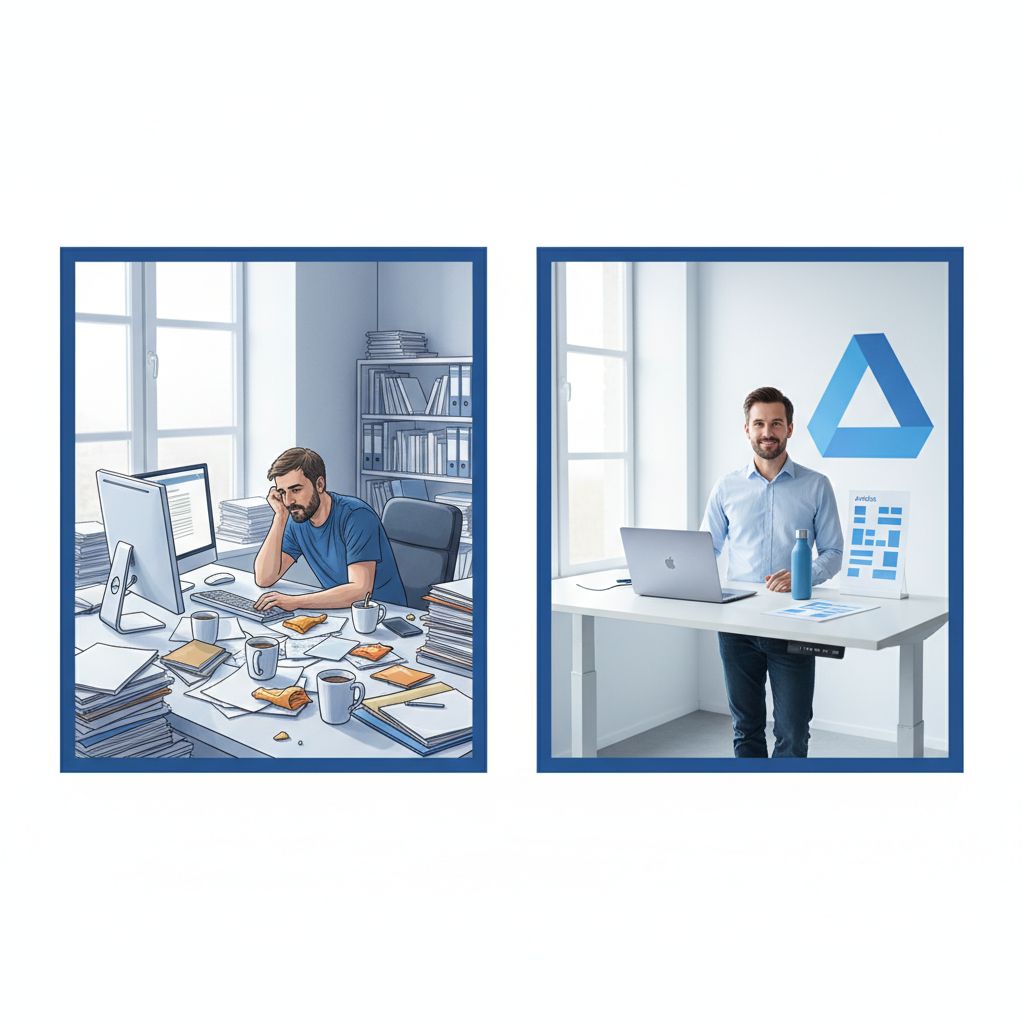 An infographic that visually compares how long it takes to create 10 articles with automated content versus writing them by hand, showing huge time savings with AI.