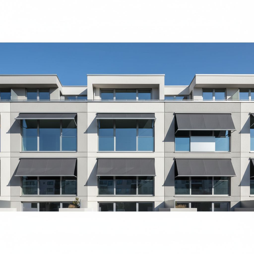 Diagramme simple montrant les différents types de pose pour un store : en façade, sous linteau, et intégré dans un coffre.