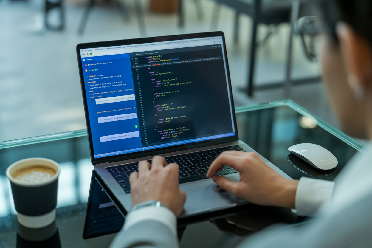 A simple diagram showing the web scraping process: 1. Bot sends request to a website. 2. Server sends back the website's HTML. 3. The scraper parses the HTML and extracts the desired data. 4. Data is saved in a structured format like a CSV file.