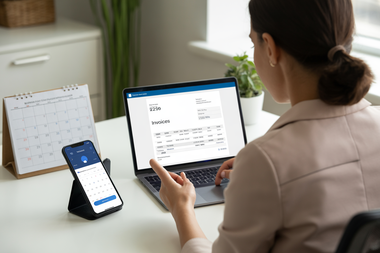 Un schéma simple montrant les étapes pour accélérer les encaissements : facturation rapide, options de paiement multiples, relances automatiques et demande d'acomptes.