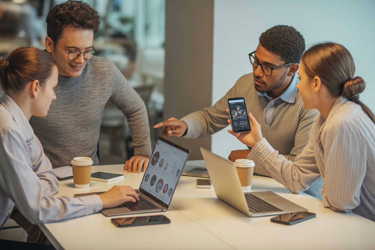 Diagramme montrant les étapes de la construction communautaire : identification de niche, création de contenu exclusif, animation de la communauté, et mise en avant de la preuve sociale.